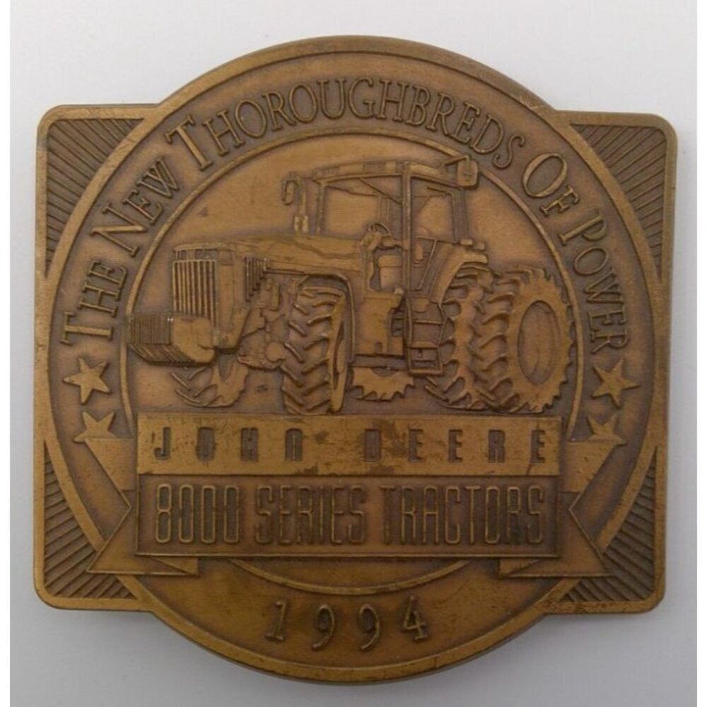 Vintage 1994 John Deere 8000 Series Tractor Brass Belt Buckle #XXX / 2250